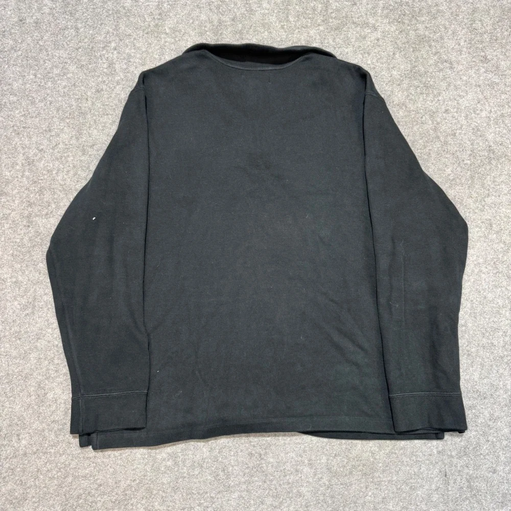 Polo Ralph Lauren Mens XL Black Quarter Zip Pullover Cotton Knit Sweater Pony